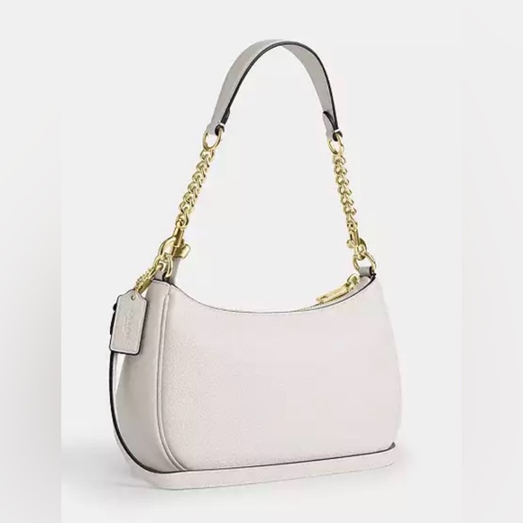 NWT Coach Teri Shoulder Bag with Pins, Pebble Leather Chalk New 2025. - Picture 14 of 16